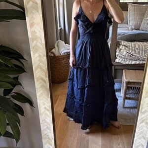 LISBOA DRESS NAVY VOILE maxi dress